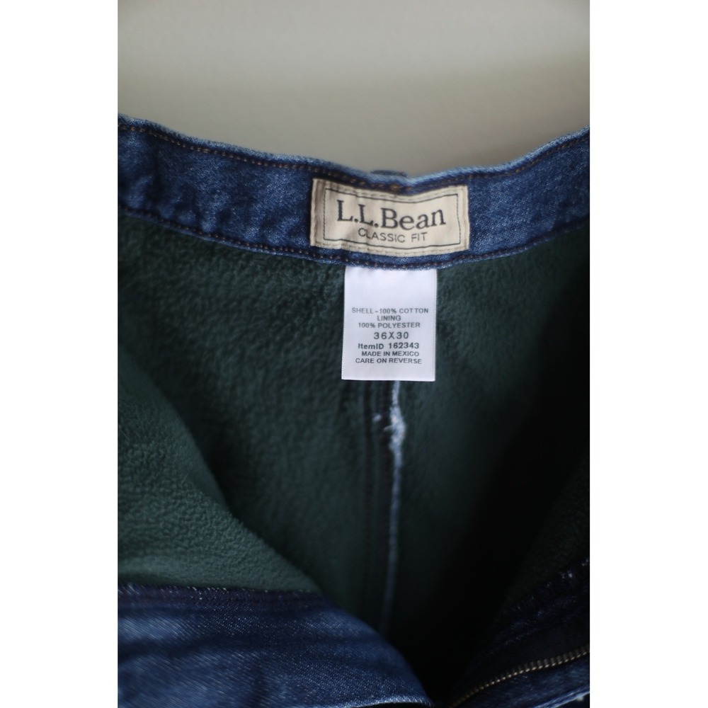 Y2K‎ LL Bean Mens Classic Fit Fleece Lined Jeans Blue Denim 36x30 162343